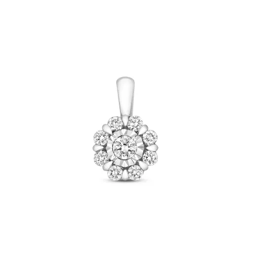 0.33ct Illusion Diamond Pendant - 9ct White Gold